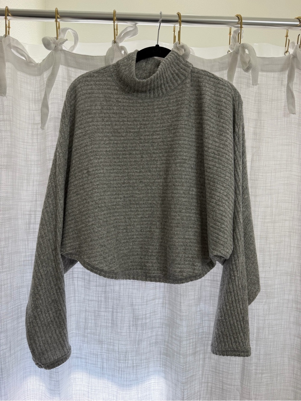 Pilcro Gray Ribbed Turtleneck Sweater